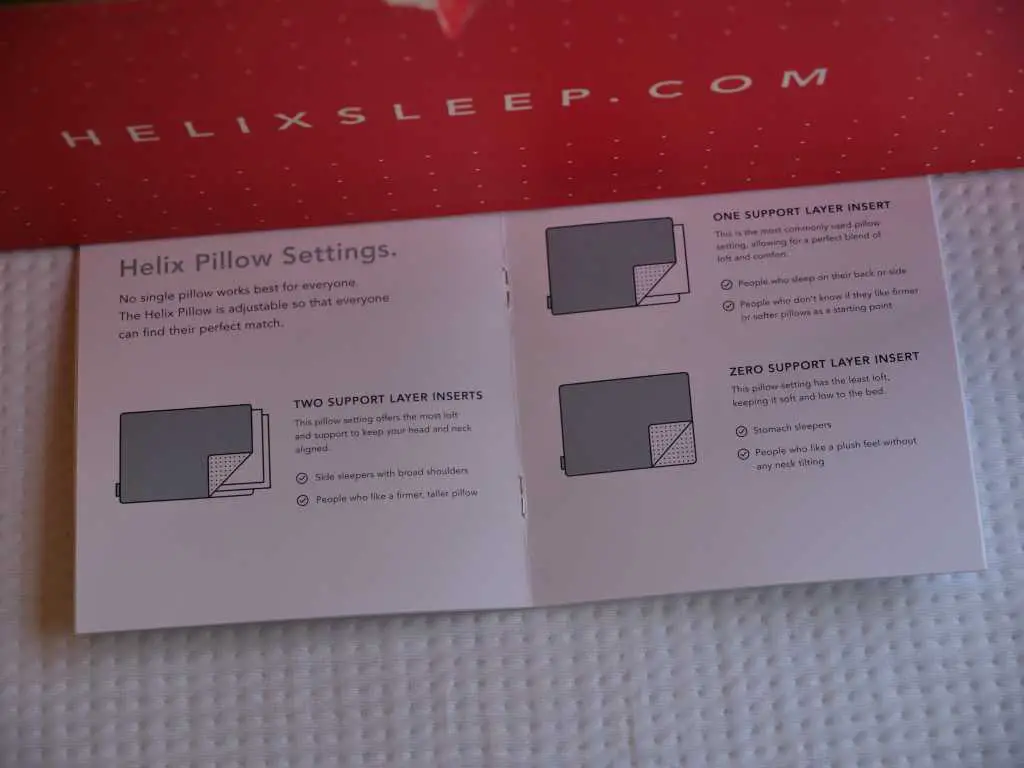 Helix Adjustable Pillow Instructions