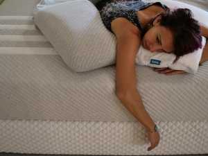 leesa mattress on sapira mattress with leesa pillow and leesa hybrid pillow